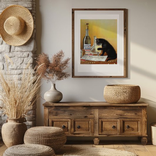 Zwarte kat Drink absint Poster