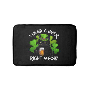 Zwarte kat Drink bier St. Patricks Day for Irish Badmat