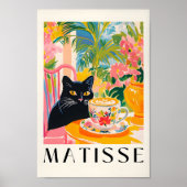 Zwarte Kat Drink Koffie, Funny Kitchen Poster Es (Voorkant)