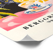 Zwarte Kat Drink Koffie Poster, Grappige Kattenmuu Poster (Hoek)