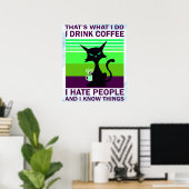 zwarte kat drink poster (Thuiskantoor)