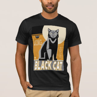 Zwarte Kat Drop Vintage poster ontwerp T-shirt