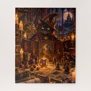 Zwarte Kat Dungeon Master Fantasie Legpuzzel