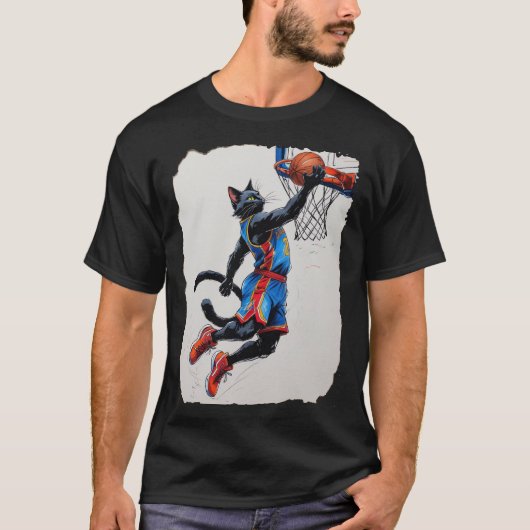 Zwarte Kat Dunk! T-shirt (Voorkant)