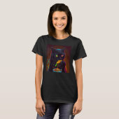 Zwarte Kat Eet Kleurig T-shirt (Voorkant volledig)