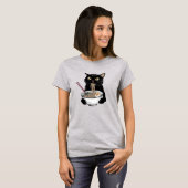 Zwarte Kat Eet Ramen T-shirt (Voorkant volledig)