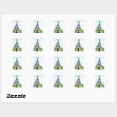 ZWARTE KAT EIFFEL TOWER RONDE STICKER (Vel)