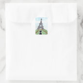 ZWARTE KAT EIFFEL TOWER RONDE STICKER (Tas)