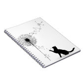 Zwarte kat en andelion notitieboek (Rechterzijde)