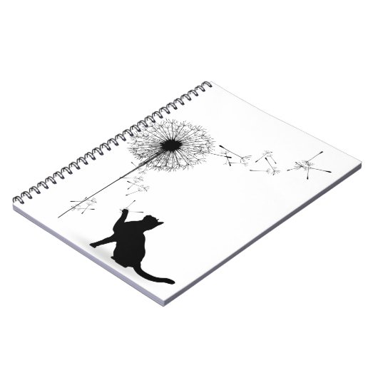Zwarte kat en andelion notitieboek (Linkerzijde)