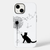 Zwarte kat en andelionzaad Case-Mate iPhone case (Achterkant)