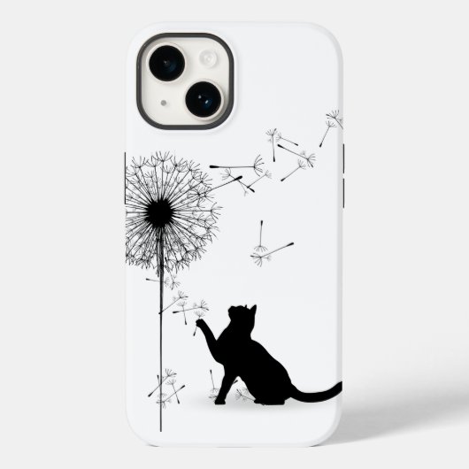 Zwarte kat en andelionzaad Case-Mate iPhone case (Achterkant)
