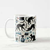 Zwarte kat en bloem koffiemok (Links)