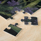 Zwarte kat en bloemen legpuzzel (Zijkant)