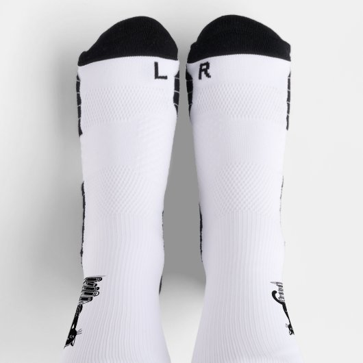 Zwarte kat en boeken – minimalistisch design sokken (Top)