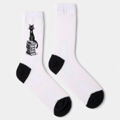 Zwarte kat en boeken – minimalistisch design sokken (Rechts)