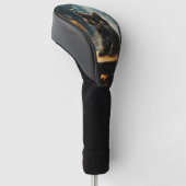 Zwarte Kat en Café 's Nachts Golfheadcover (Schuin)