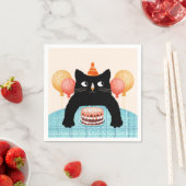 Zwarte kat en cake servet (Insitu)