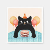 Zwarte kat en cake servet (Voorkant)
