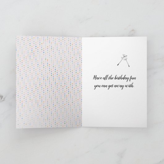 Zwarte kat en Dandelion Birthday Kaart (Binnen)