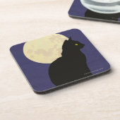Zwarte kat en de maan drankjes onderzetter (Linkerzijde)