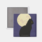 Zwarte kat en de maan magneet (Voorkant / Achterkant)