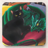 Zwarte Kat en Draak Bier Onderzetter (Voorkant)