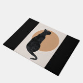 Zwarte kat en gele zon deurmat (Schuin)