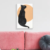 Zwarte kat en gele zon Poster Canvas Afdruk (Insitu (Woonkamer))