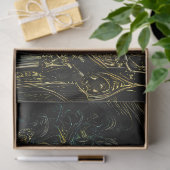 Zwarte kat en gotische begraafplaats Halloween Tissuepapier (Geschenk)