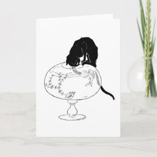 Zwarte kat en goudvis, Alexandre Steinlen Kaart