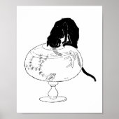 Zwarte kat en goudvis, Alexandre Steinlen Poster (Voorkant)