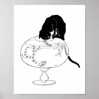 Zwarte kat en goudvis, Alexandre Steinlen