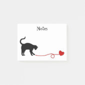 Zwarte kat en hartritmedanten (rood) post-it® notes (Voorkant)