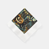 Zwarte kat en Jack-O-Lantern Halloween Servet (Hoek)