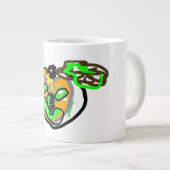 Zwarte kat en Jack O Lantern Latte Grote Koffiekop (Voorkant rechts)