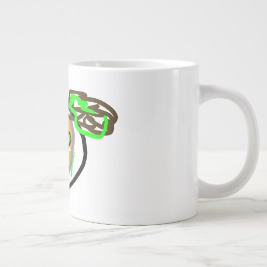 Zwarte kat en Jack O Lantern Latte Grote Koffiekop (Rechts)