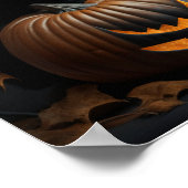 Zwarte Kat en Jack-O-Lantern Poster (Hoek)