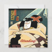 Zwarte kat en Japans Man, aanwezig? Kaart (Voorkant)