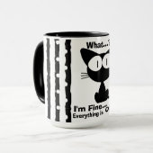 Zwarte kat en kattenliefhebber Mok (Voorkant links)