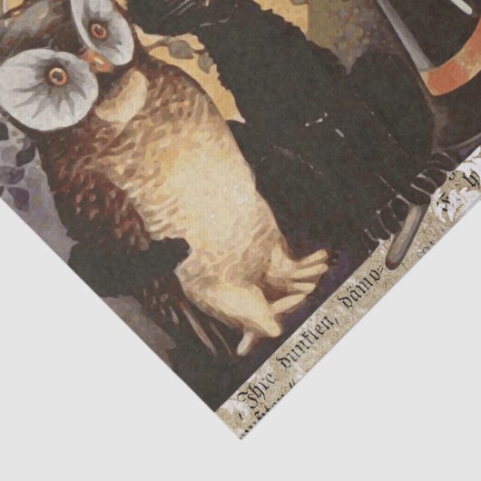  zwarte kat en kippen Halloween Tissuepapier (Detail)