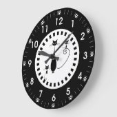 Zwarte kat en Kittens met verfdrukken Grote Klok (Hoek)