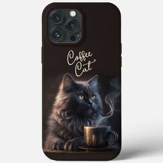 Zwarte Kat en Koffie Case-Mate iPhone Case (Achterkant)