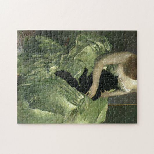 zwarte kat en Lady Puzzle Legpuzzel (Horizontaal)