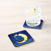 Zwarte kat en maan kurken achterste onderzetter se (Rechterzijde)