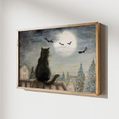 Zwarte Kat en Maan Poster