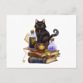 Zwarte kat en magische benodigdheden Briefkaart (Voorkant)