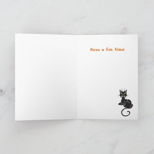  zwarte kat en Moon Halloween Kaart