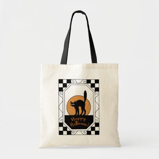 zwarte kat en Moon Halloween-tas Tote Bag (Voorkant)