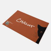 Zwarte kat en muis deurmat (Schuin)